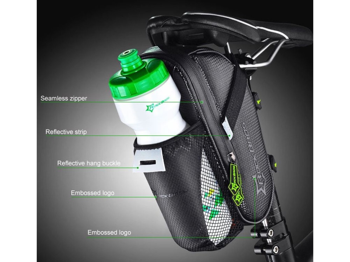 Rockbros C7-1 waterproof bicycle bag with saddle mounting 1.5l - black