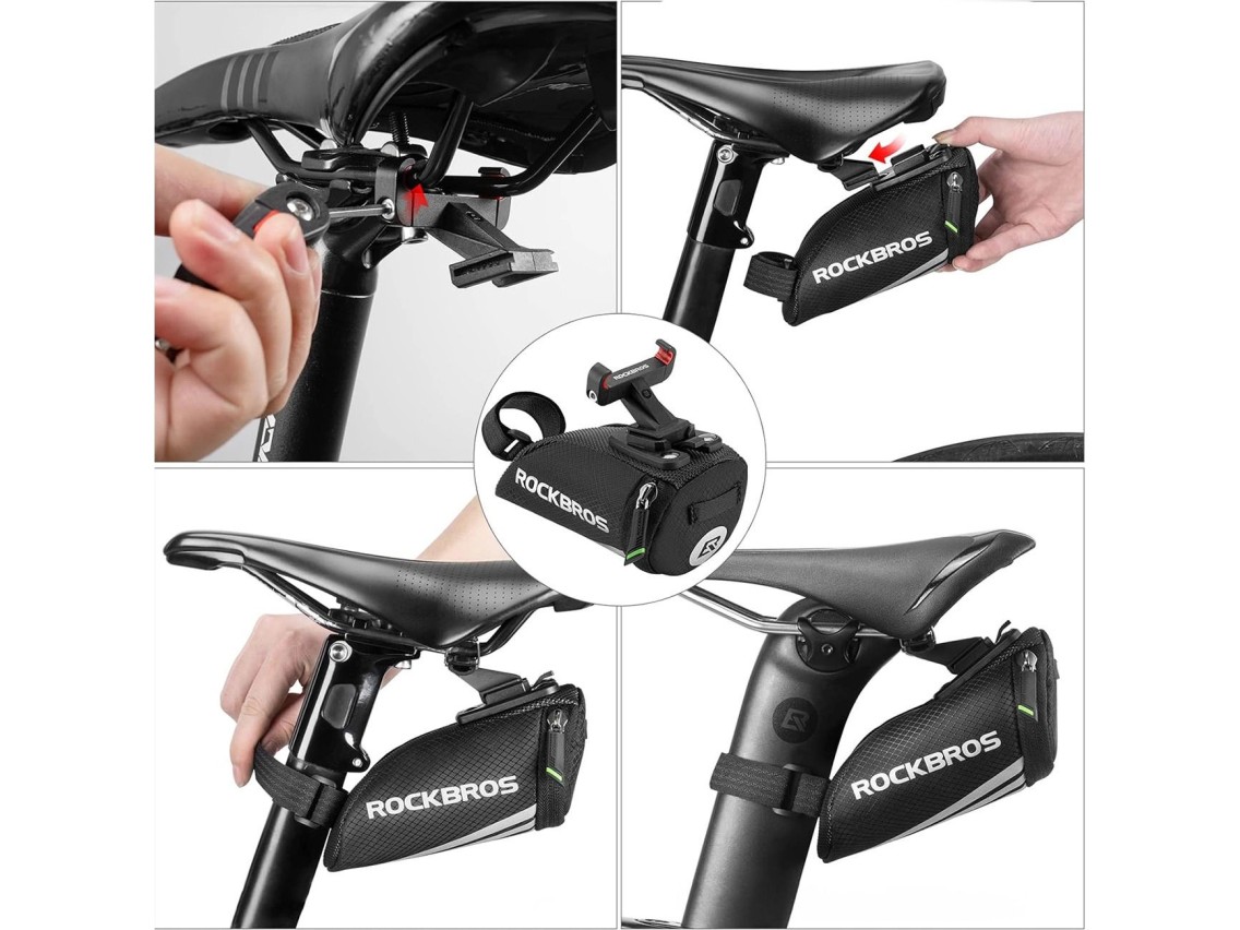 Bolsa para bicicleta Rockbros C28 debajo del sillín - negra