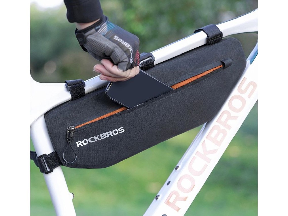 Bolsa para bicicleta Rockbros AS-043 con velcro, 3 l, color negro