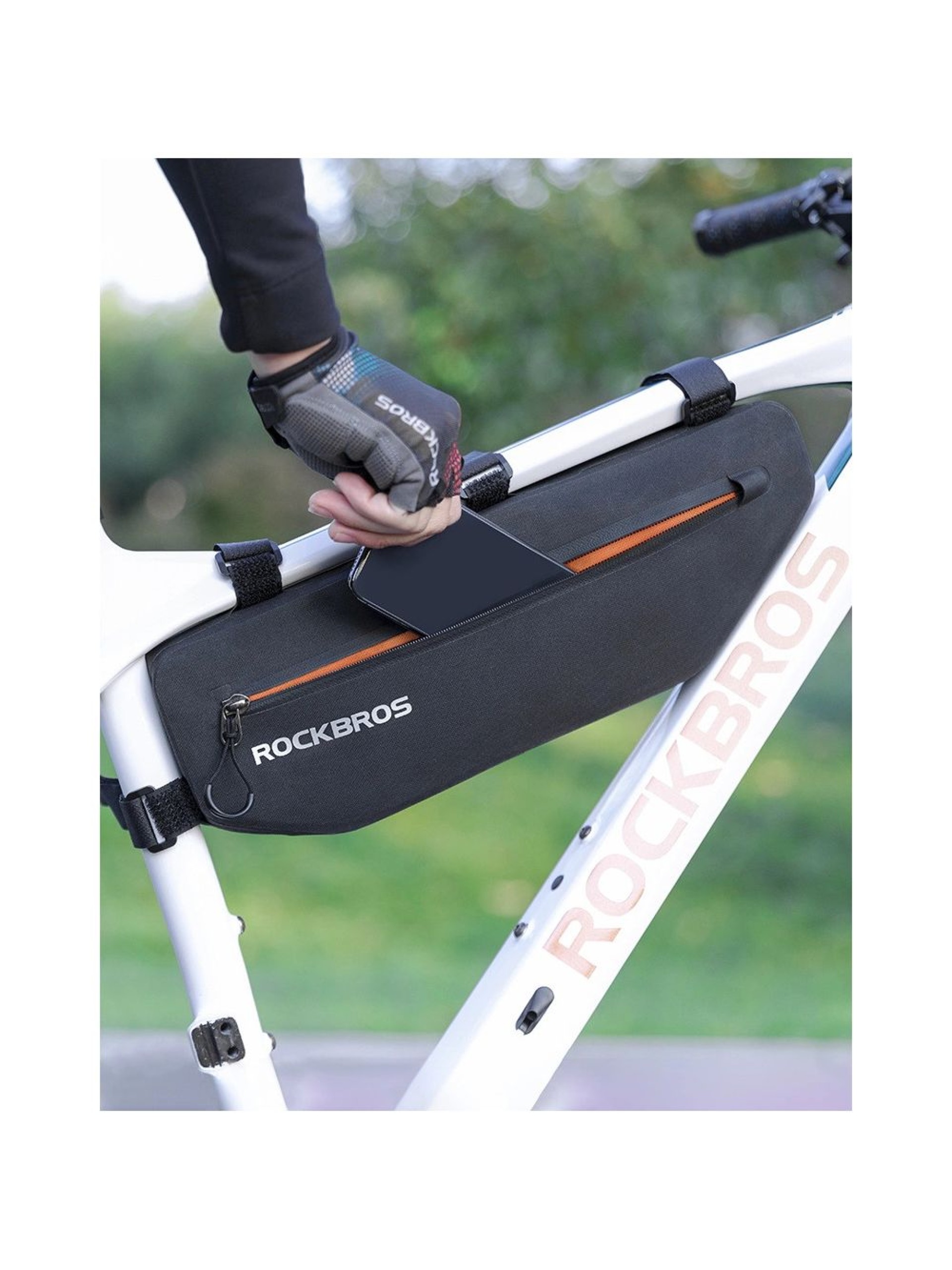 Bolsa para bicicleta Rockbros AS-043 con velcro, 3 l, color negro
