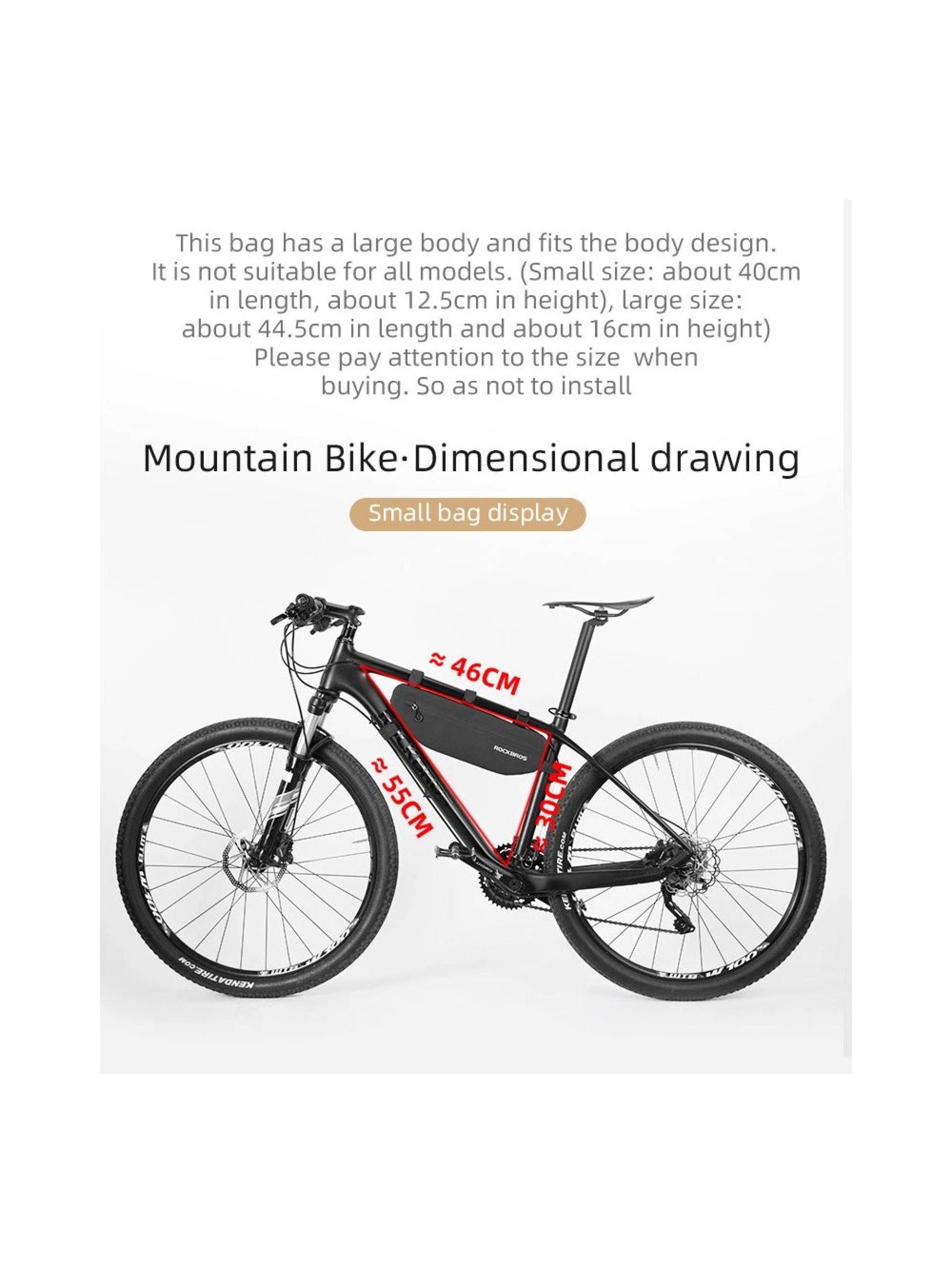 Bolsa para bicicleta Rockbros AS-043 con velcro, 3 l, color negro