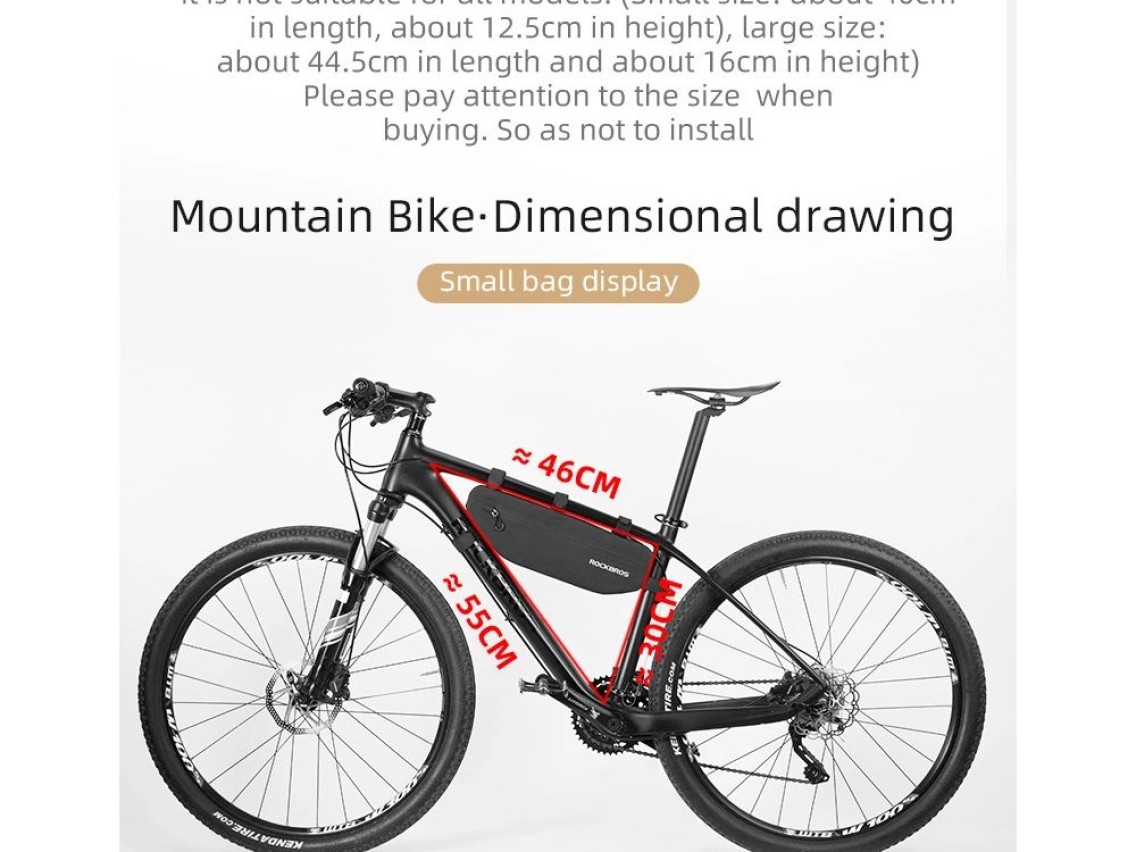 Bolsa para bicicleta Rockbros AS-043 con velcro, 3 l, color negro