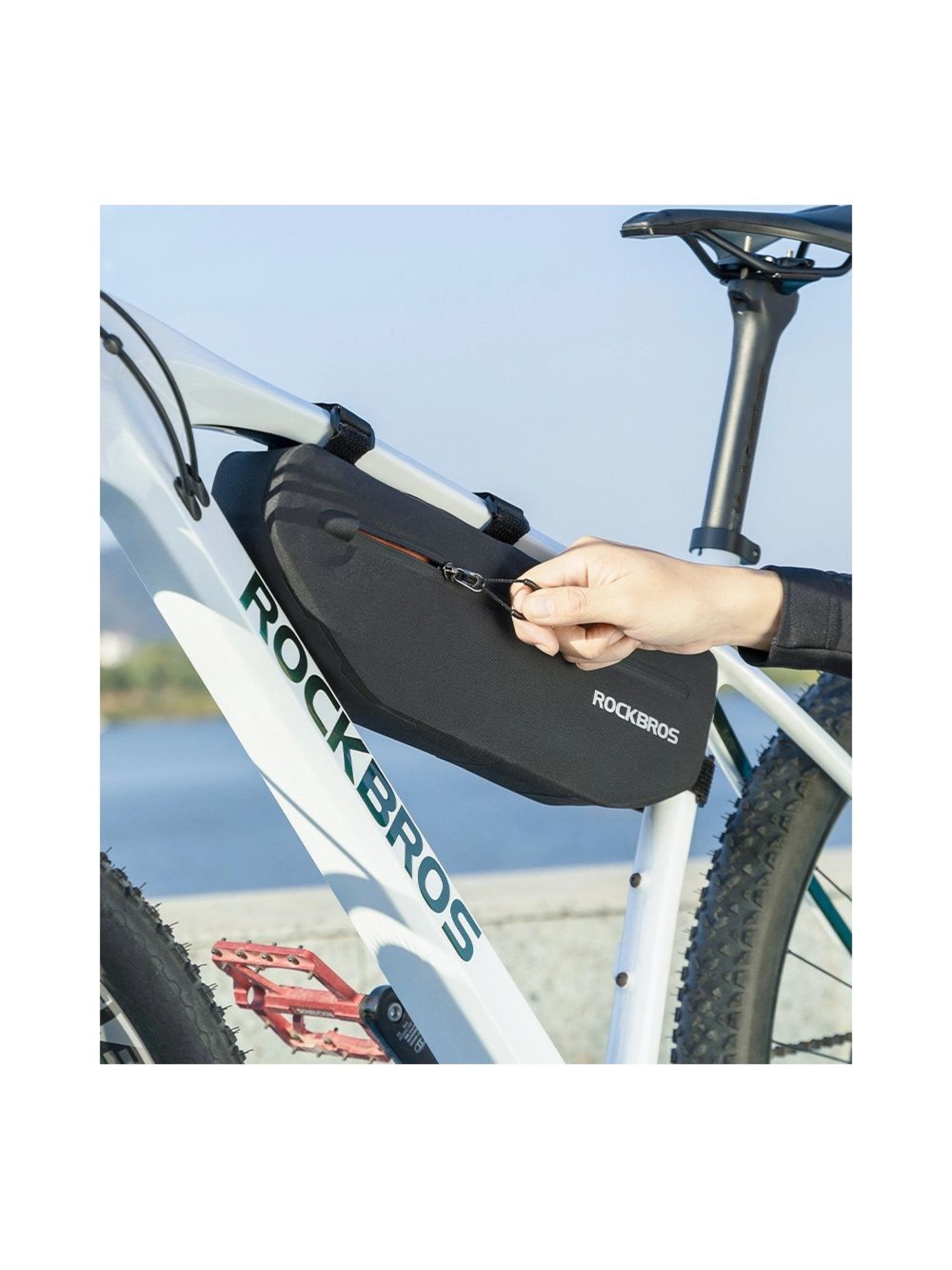 Bolsa para bicicleta Rockbros AS-043 con velcro, 3 l, color negro