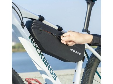 Bolsa para bicicleta Rockbros AS-043 con velcro, 3 l, color negro Bolsa para bicicleta Rockbros AS-043 con velcro, 3 l, color negro