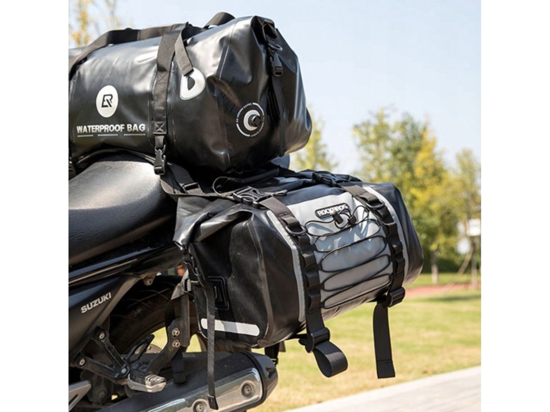 Bolsa para moto Rockbros AS-010BGR, impermeable, gris