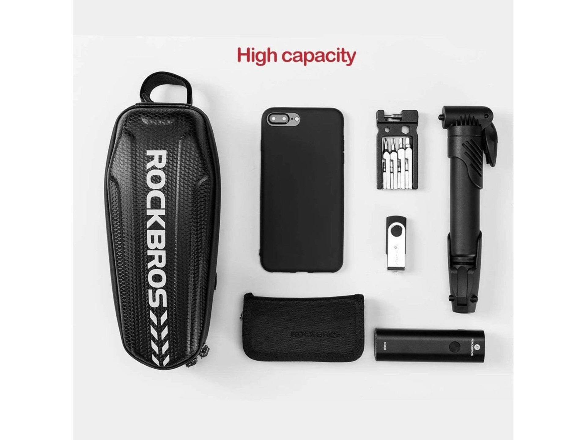 Rockbros B60 waterproof bicycle bag for frame - black