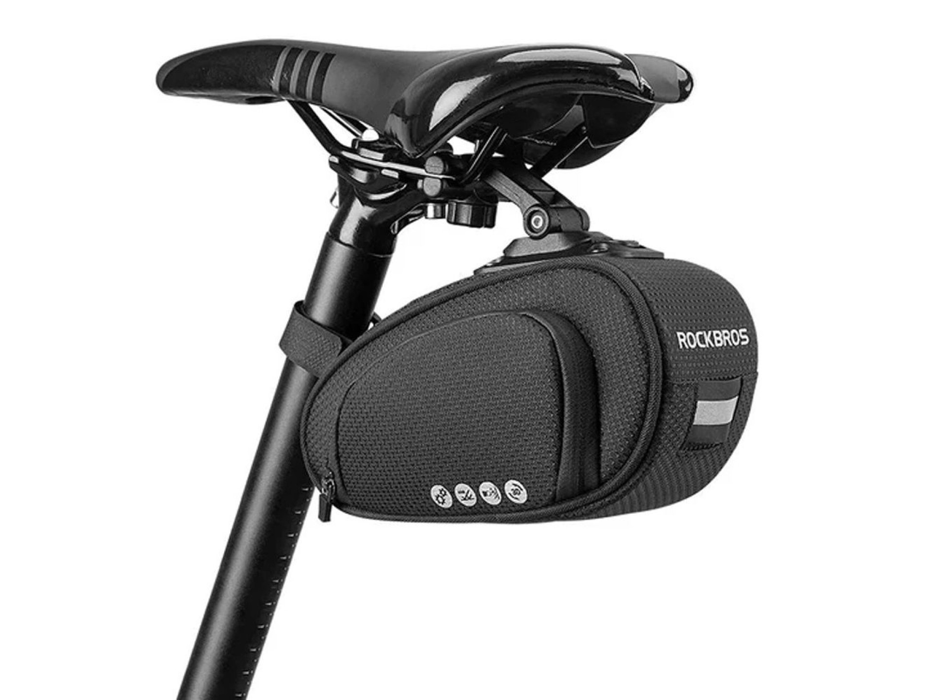 Bolsa de bicicleta Rockbros C40 para uso sob o selim - preta