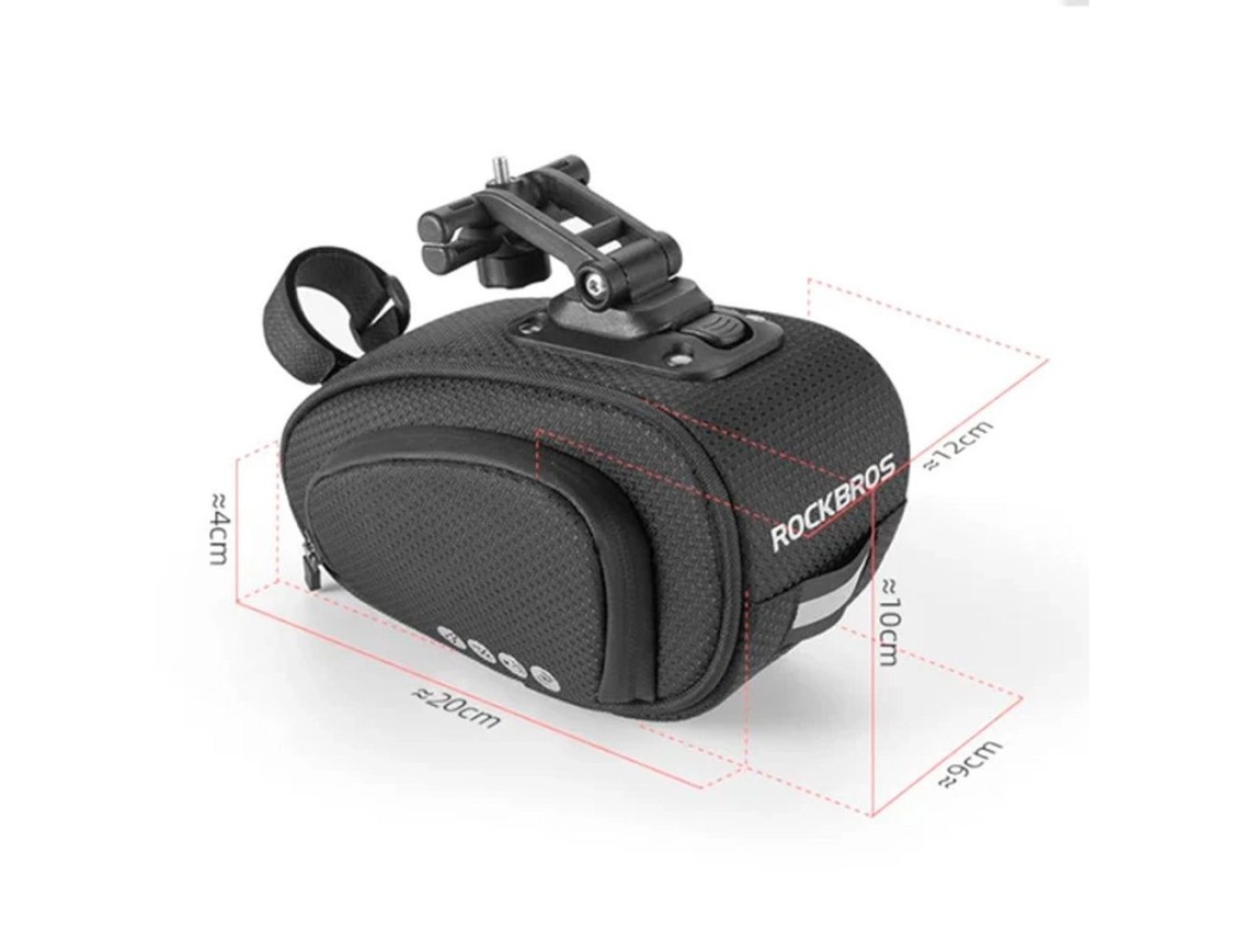 Bolsa de bicicleta Rockbros C40 para uso sob o selim - preta