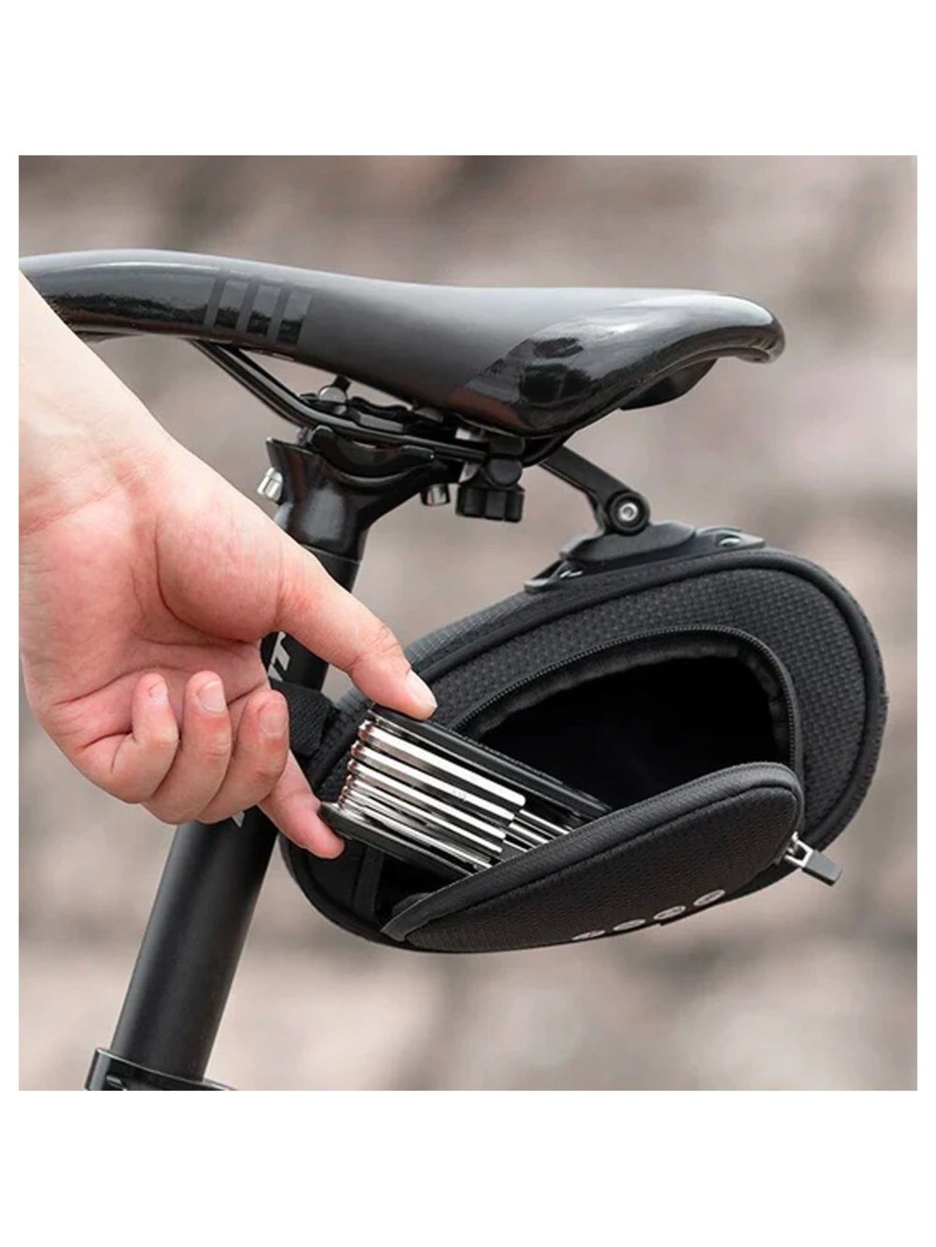 Bolsa de bicicleta Rockbros C40 para uso sob o selim - preta
