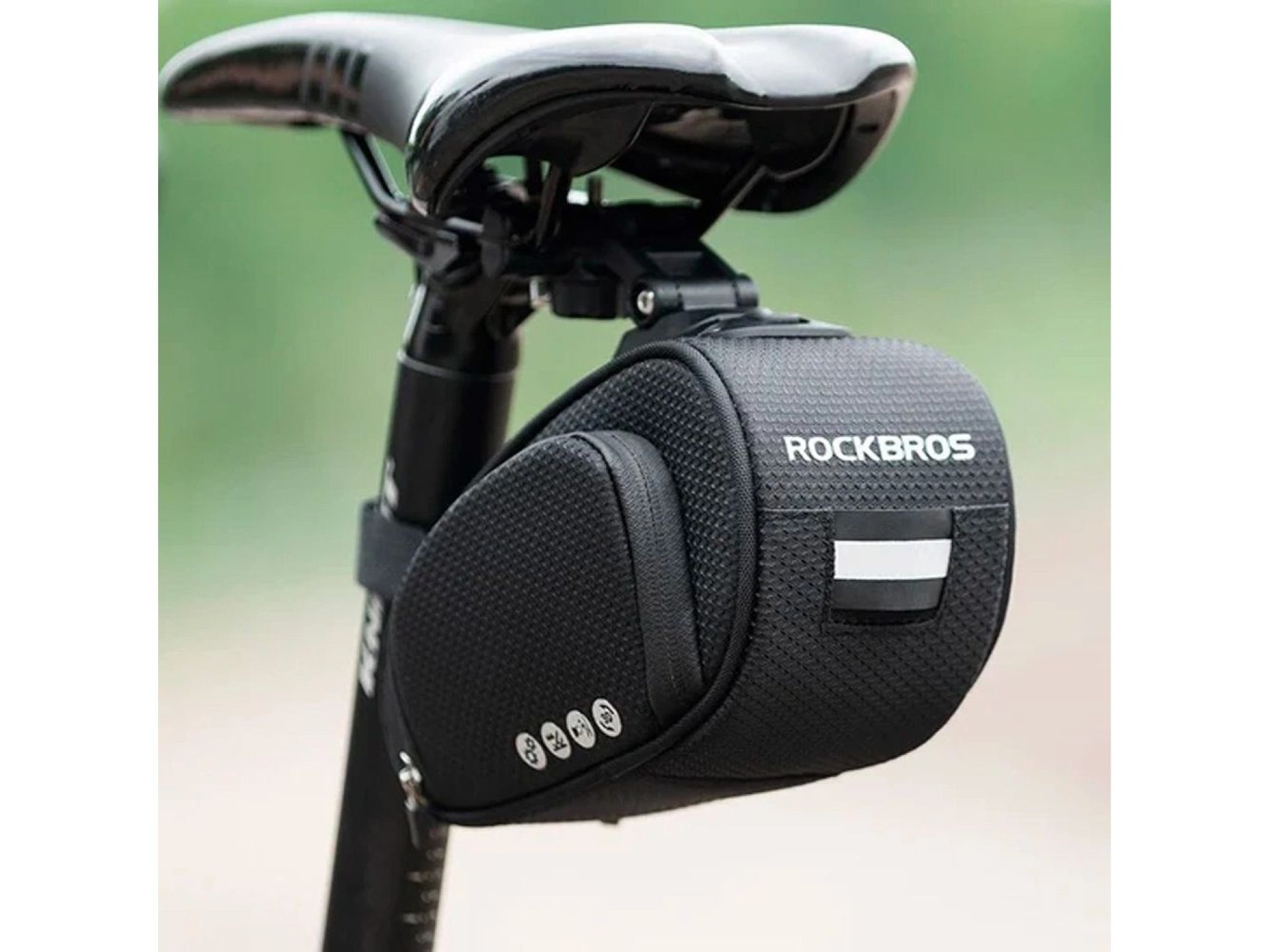 Bolsa de bicicleta Rockbros C40 para uso sob o selim - preta