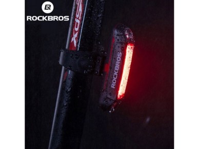 Rockbros A54BK Luz Traseira para Bicicleta + Micro USB - Cabo USB-A - Preto