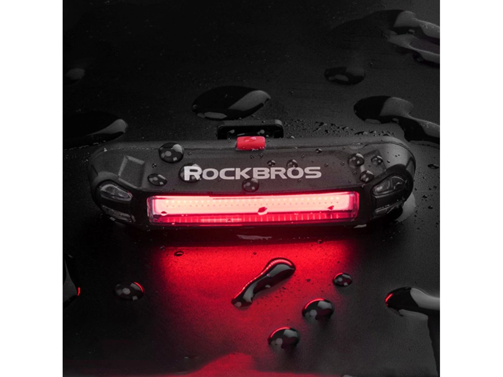 Luz trasera para bicicleta Rockbros A54BK + cable micro USB-A - Negro