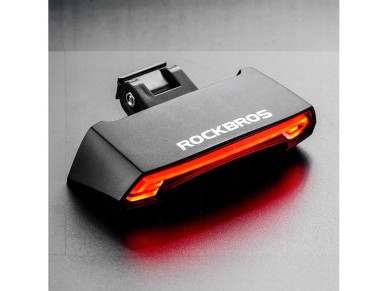 Luz traseira para bicicleta Rockbros LKWD-R1 com laser e controle remoto + cabo micro USB - USB-A - 
