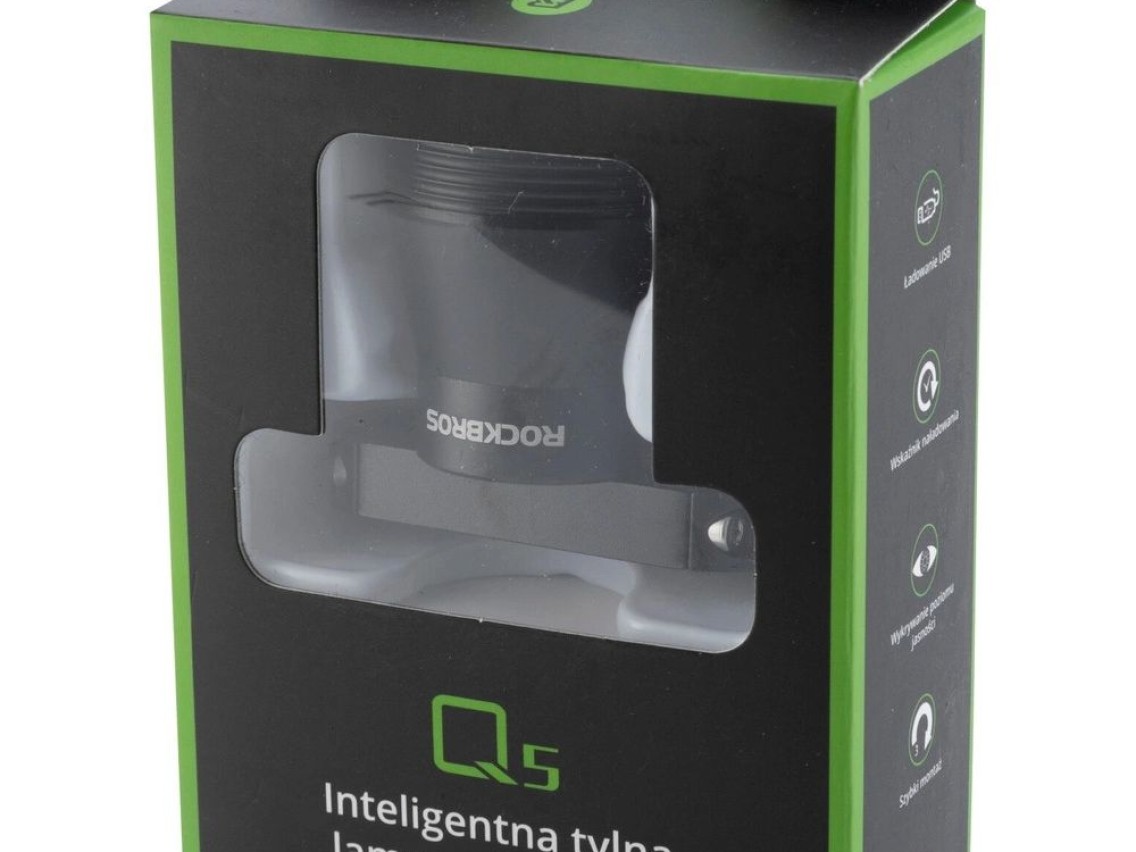 Rockbros Q5 Rear Bike Light with Intelligent Stop System - Black
