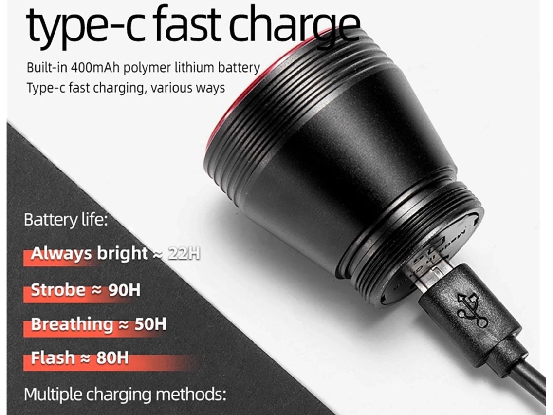 Rockbros Q5 Rear Bike Light with Intelligent Stop System - Black