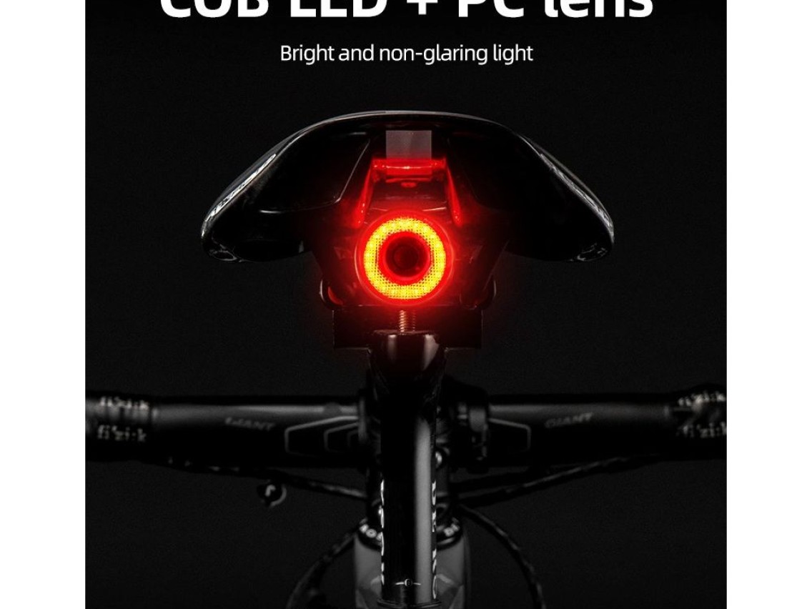 Rockbros Q5 Rear Bike Light with Intelligent Stop System - Black