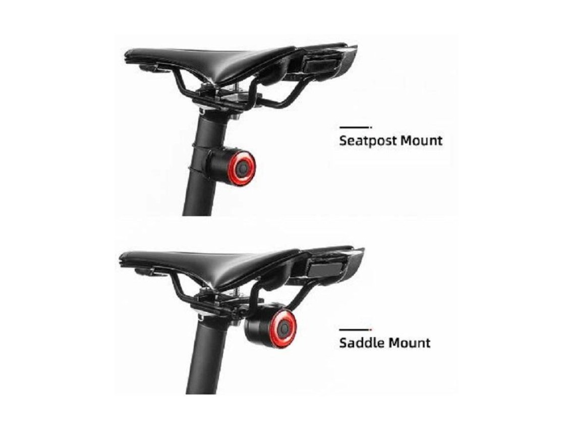 Luz traseira para bicicleta Rockbros Q3 com sistema Smart Stop - Preto