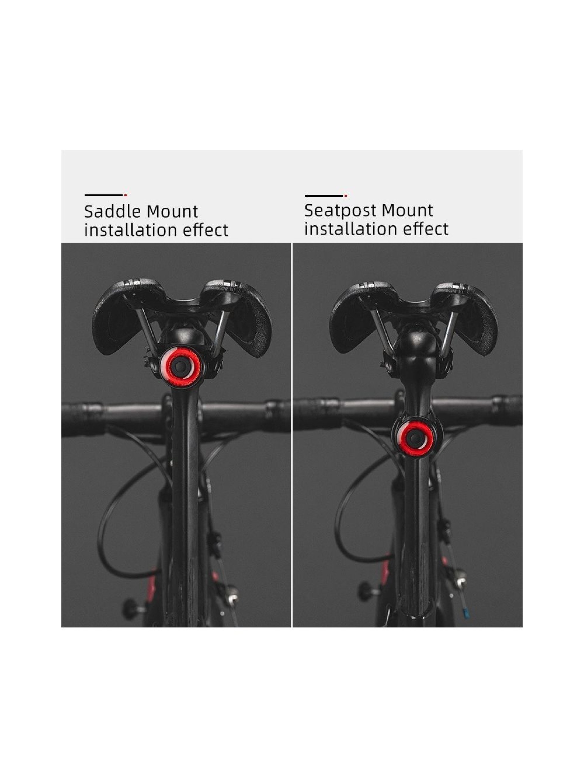 Luz traseira para bicicleta Rockbros Q3 com sistema Smart Stop - Preto