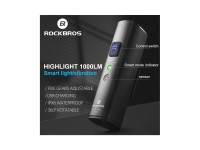 Luz frontal de bicicleta Rockbros V9M-1000 1000lm - preta Luz frontal de bicicleta Rockbros V9M-1000 1000lm - preta