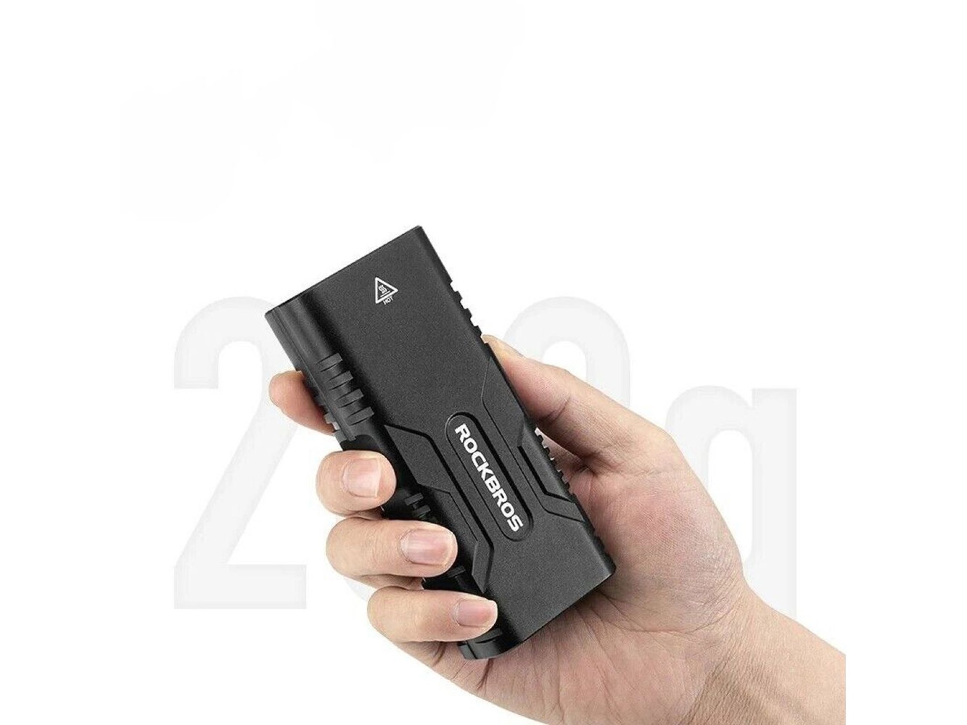Rockbros 24310002001 bicycle light 850 lm with powerbank function + USB-C - USB-A cable - black