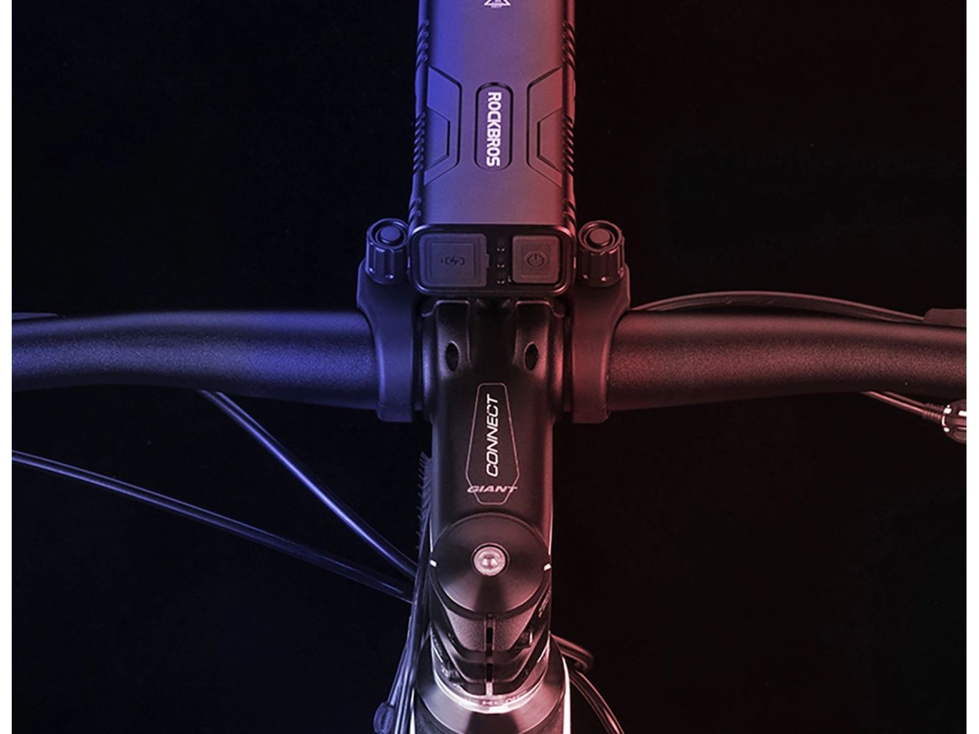 Rockbros 24310002001 bicycle light 850 lm with powerbank function + USB-C - USB-A cable - black