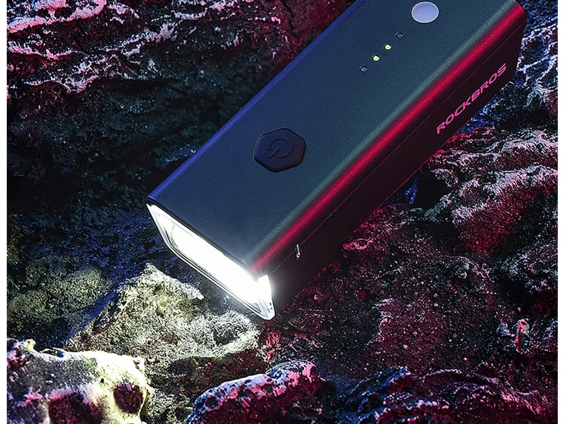 Rockbros 24510003001 luz frontal de bicicleta 260 lm + cabo USB-C - USB-A - preto