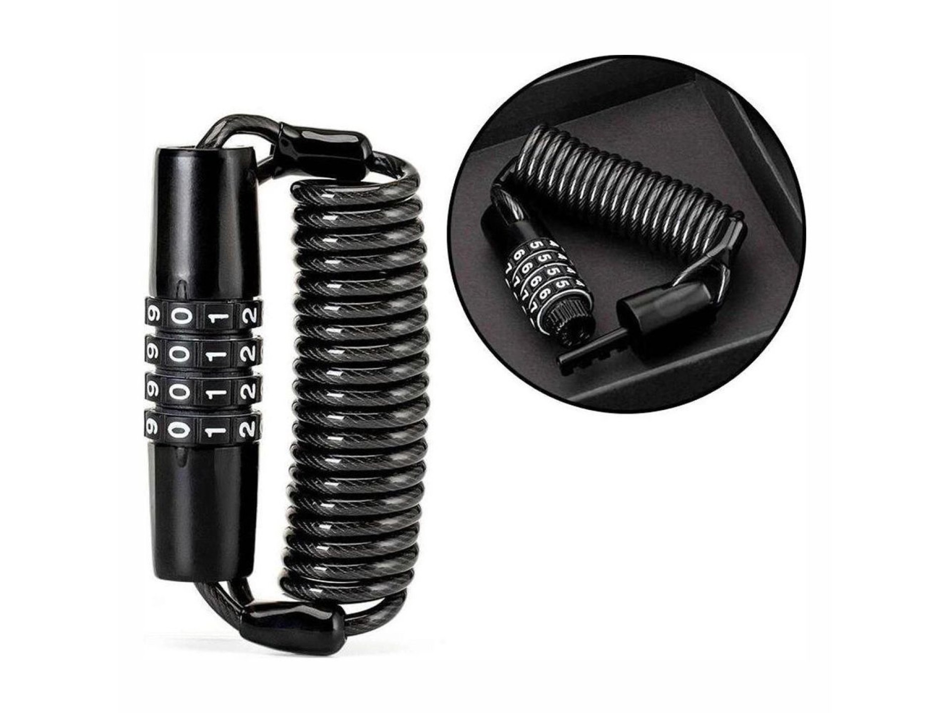 Cadeado de bicicleta Rockbros T609 com combinação de 1,5 m - preto