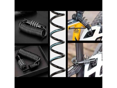 Rockbros T609 bicycle lock with 1.5 m combination - black Rockbros T609 bicycle lock with 1.5 m combination - black