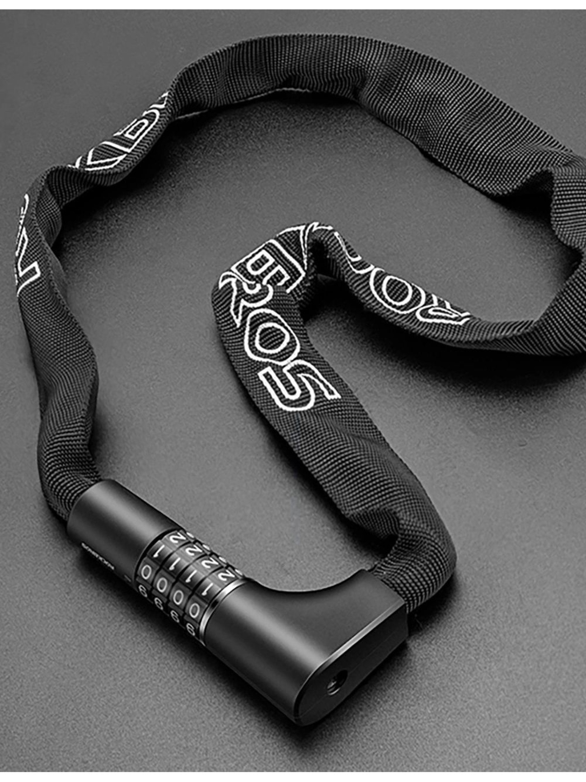 Rockbros 3230002001 bicycle lock with combination and key - black