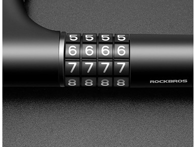Rockbros 3230002001 bicycle lock with combination and key - black Rockbros 3230002001 bicycle lock with combination and key - black