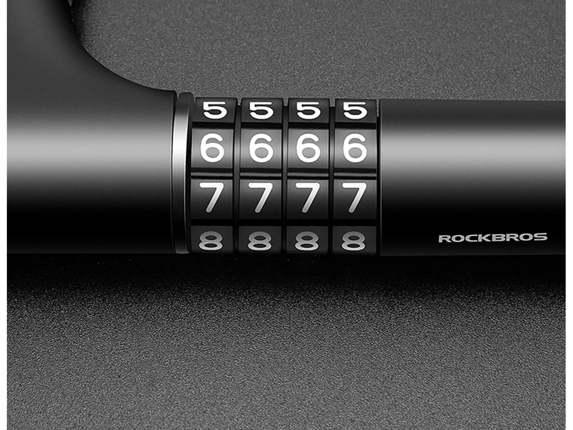 Rockbros 3230002001 bicycle lock with combination and key - black