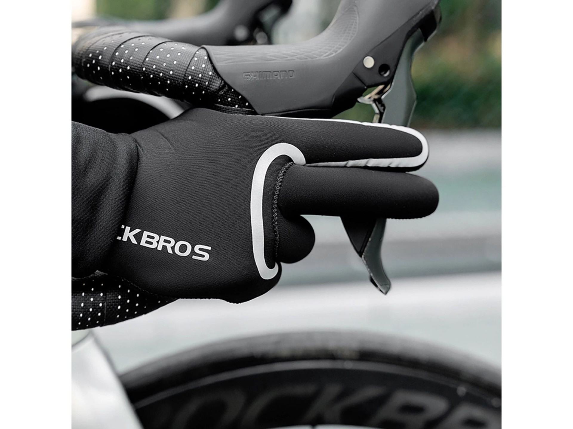 Guantes de ciclismo Rockbros totalmente impermeables, talla: S/M - negro