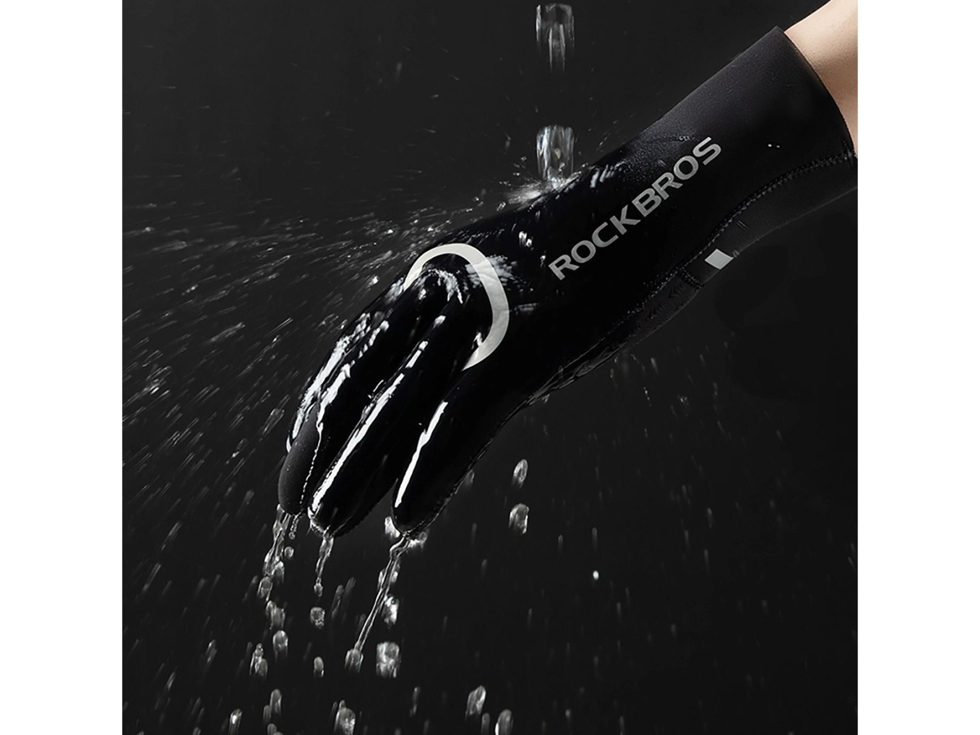 Guantes de ciclismo Rockbros totalmente impermeables, talla: S/M - negro