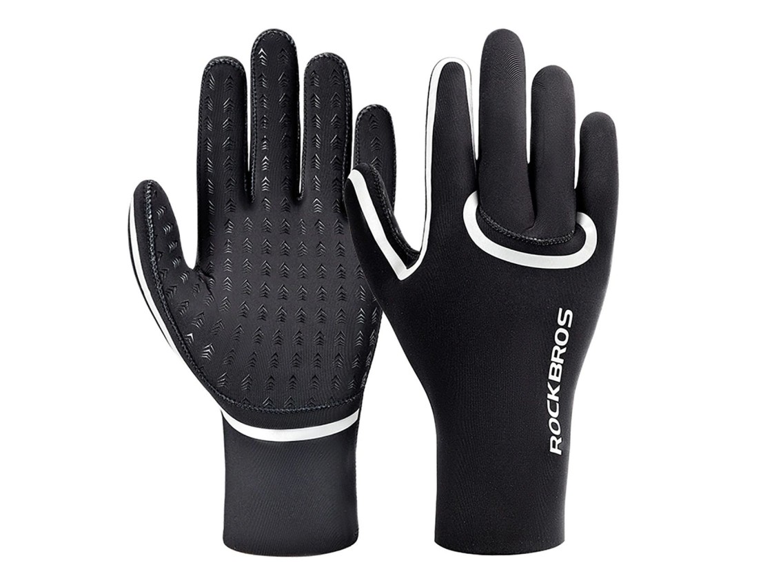Rockbros full waterproof cycling gloves, size: XXL - black
