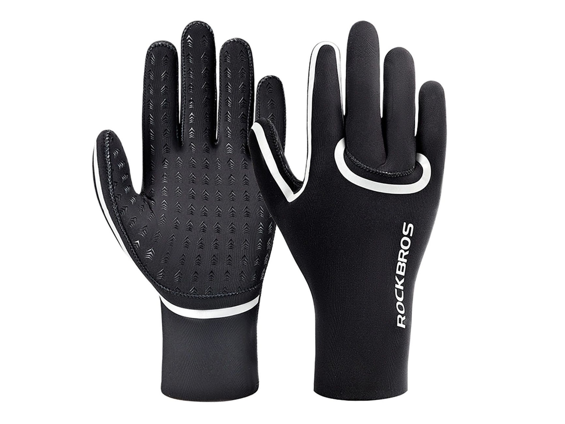 Rockbros full waterproof cycling gloves, size: XXL - black