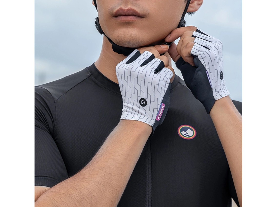 Rockbros MTB cycling gloves size: L - white and black