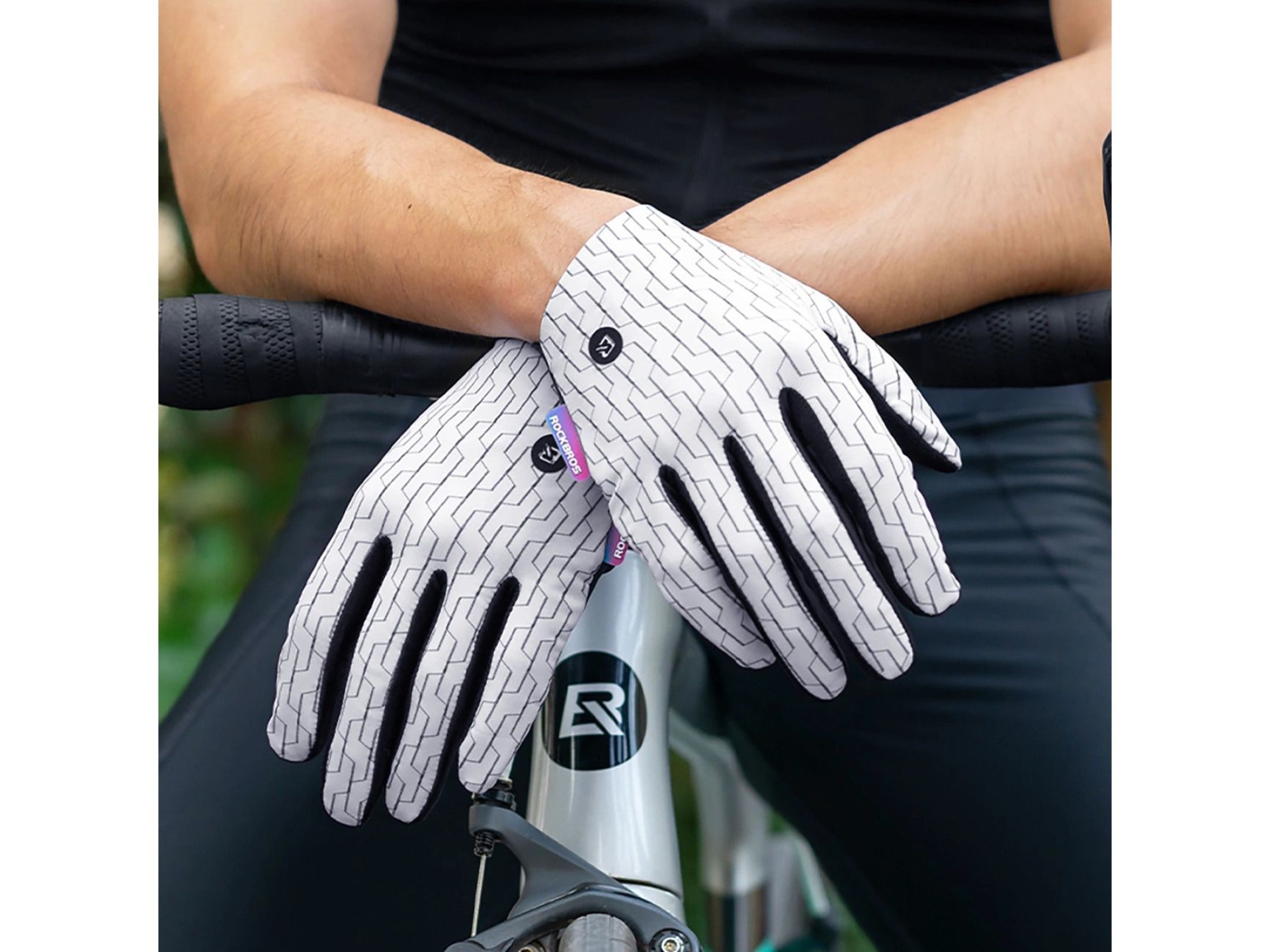 Rockbros MTB cycling gloves size: M - white and black