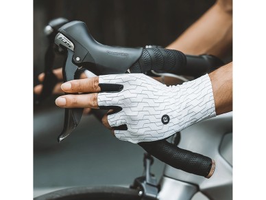Guantes de ciclismo de carretera Rockbros, talla L, color blanco y negro Guantes de ciclismo de carretera Rockbros, talla L, color blanco y negro