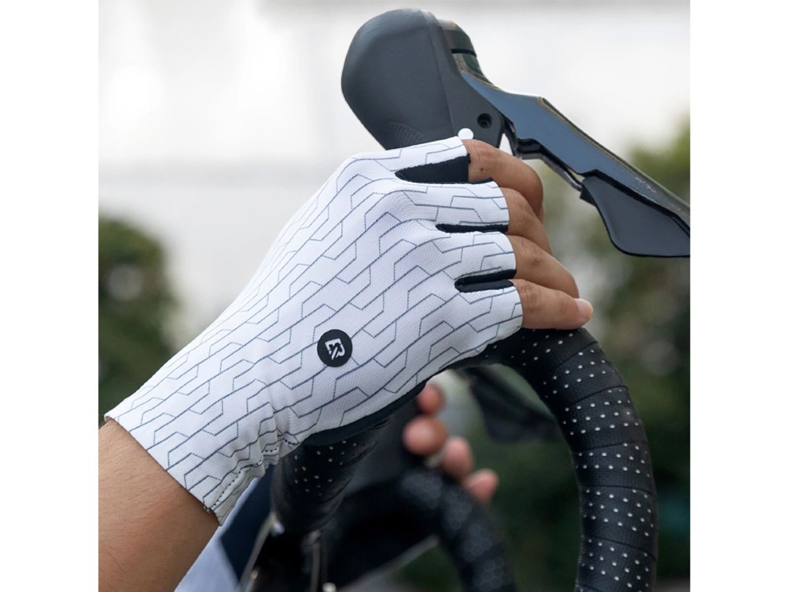Guantes de ciclismo de carretera Rockbros, talla M, color blanco y negro
