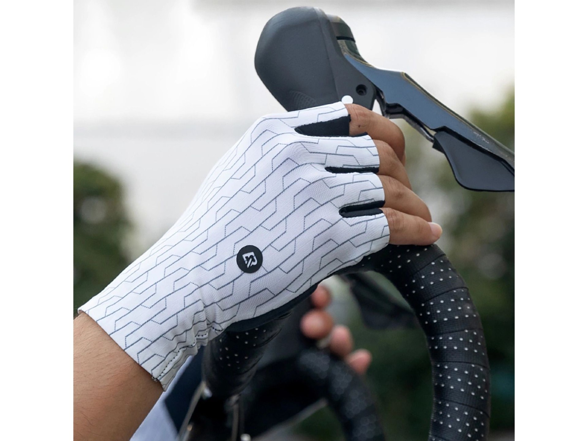 Guantes de ciclismo de carretera Rockbros, talla M, color blanco y negro