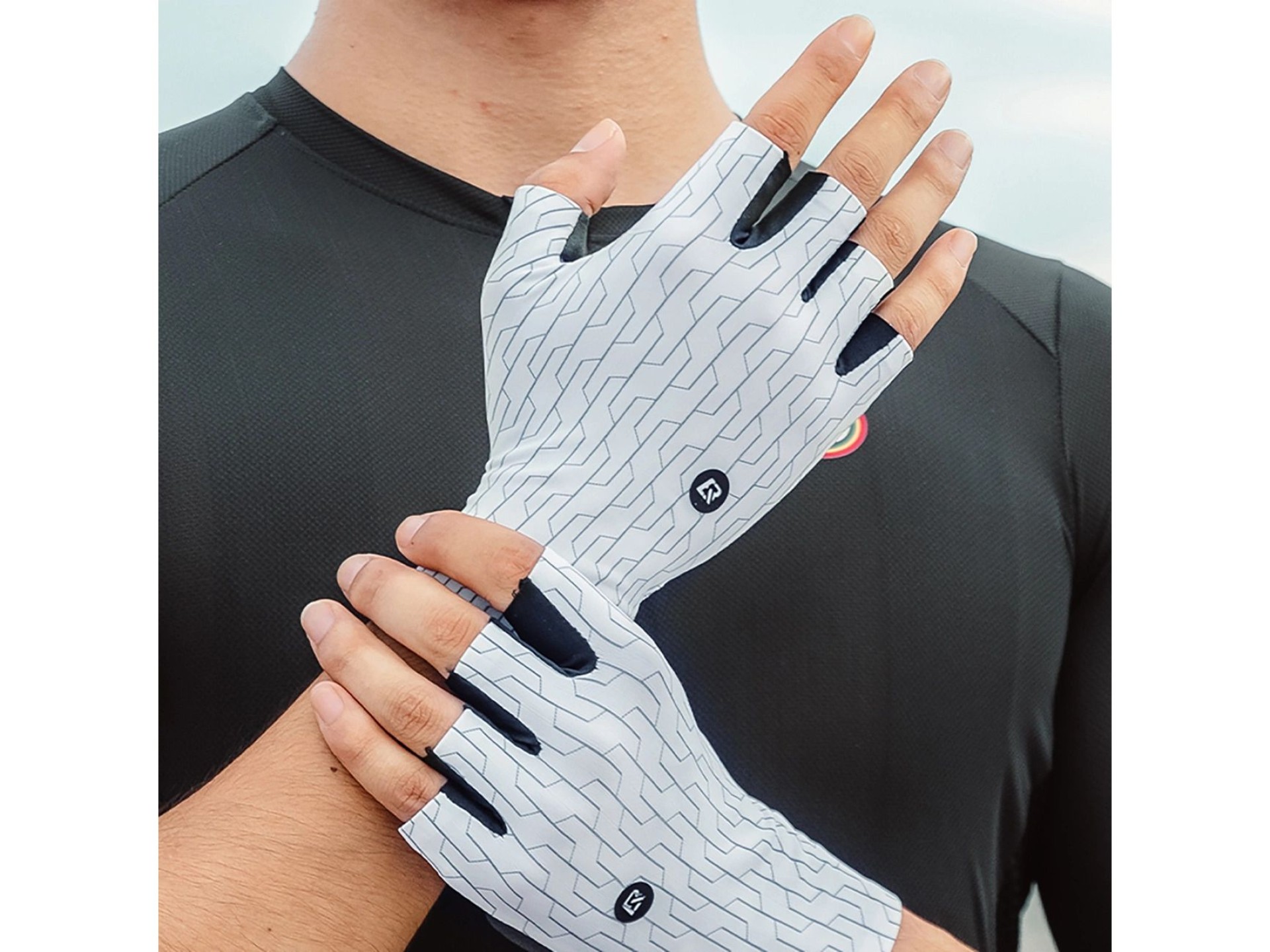 Guantes de ciclismo de carretera Rockbros, talla M, color blanco y negro