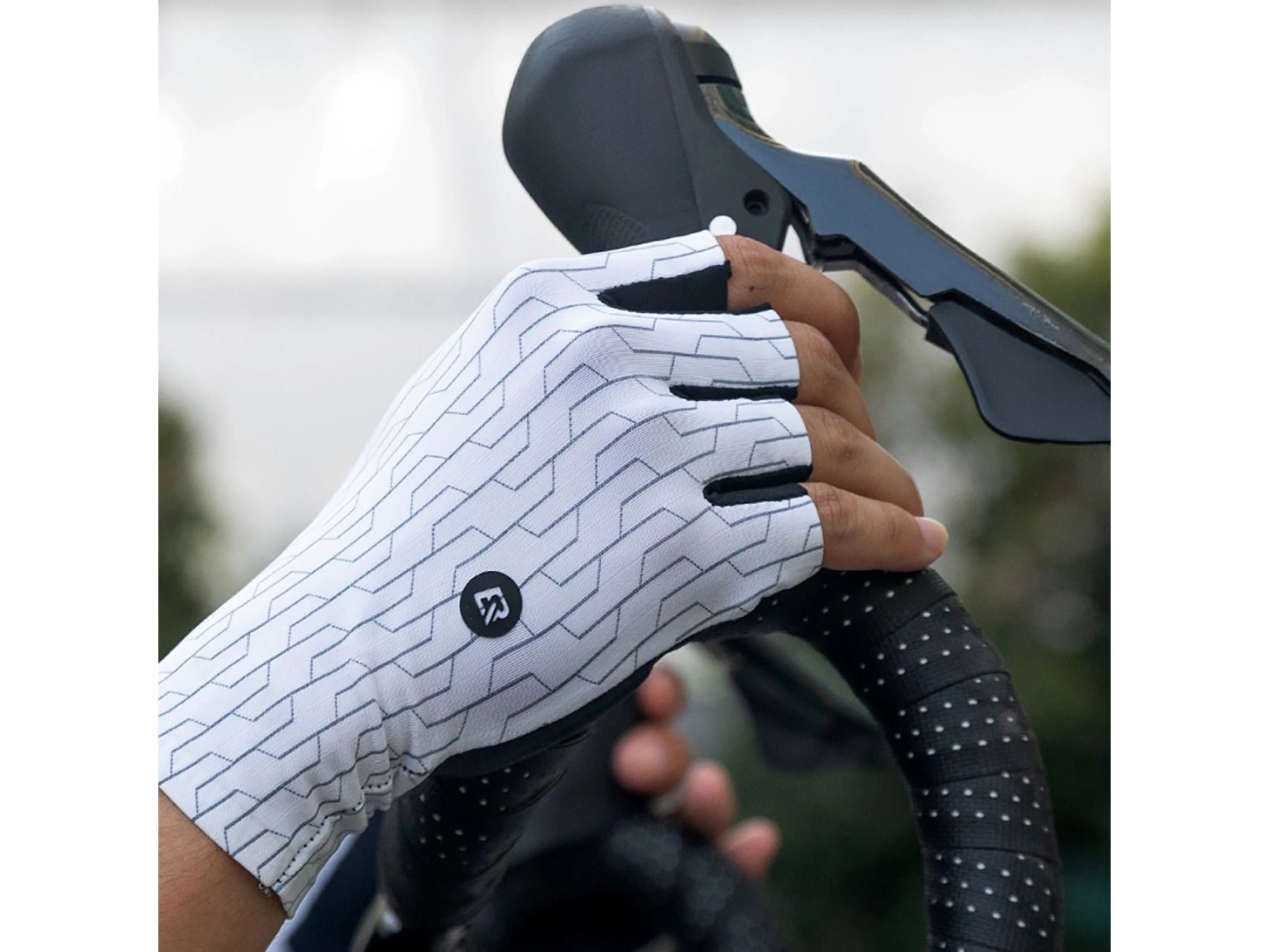 Guantes de ciclismo de carretera Rockbros, talla M, color blanco y negro
