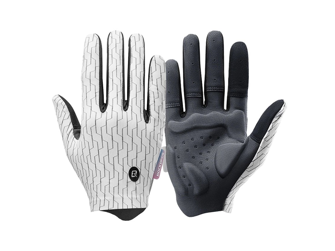 Luvas esportivas Rockbros primavera-verão tamanho M - branco e preto