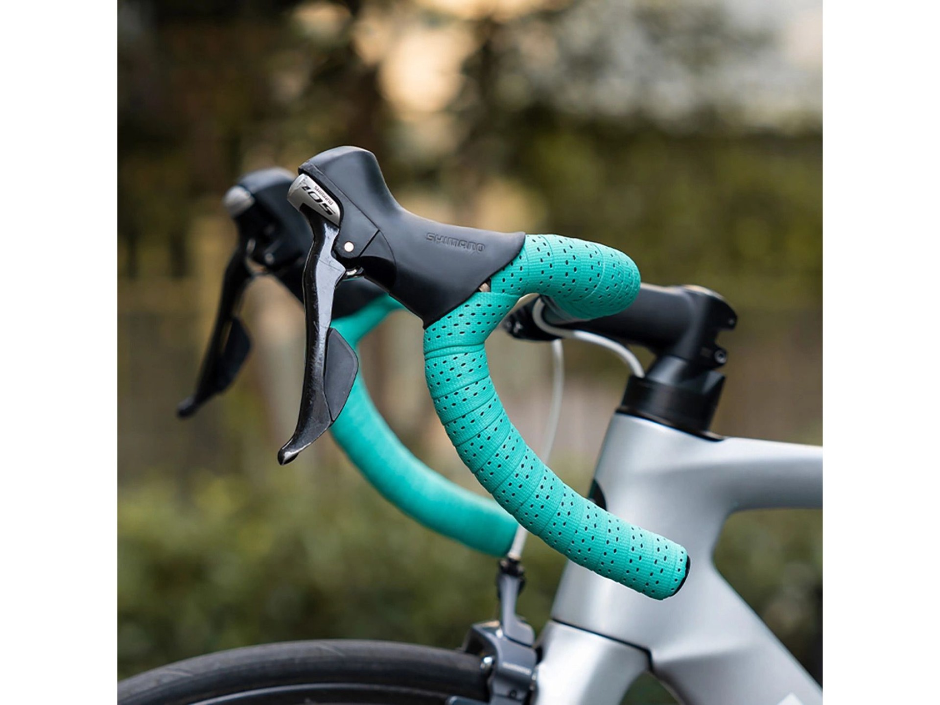 Cinta de manillar Rockbros de silicona perforada - Verde