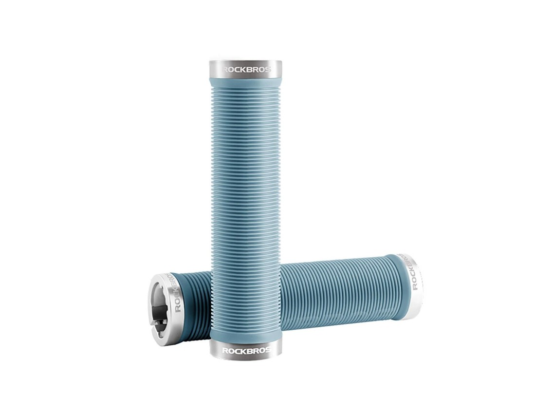 Puños giratorios antideslizantes Rockbros para bicicleta, color azul