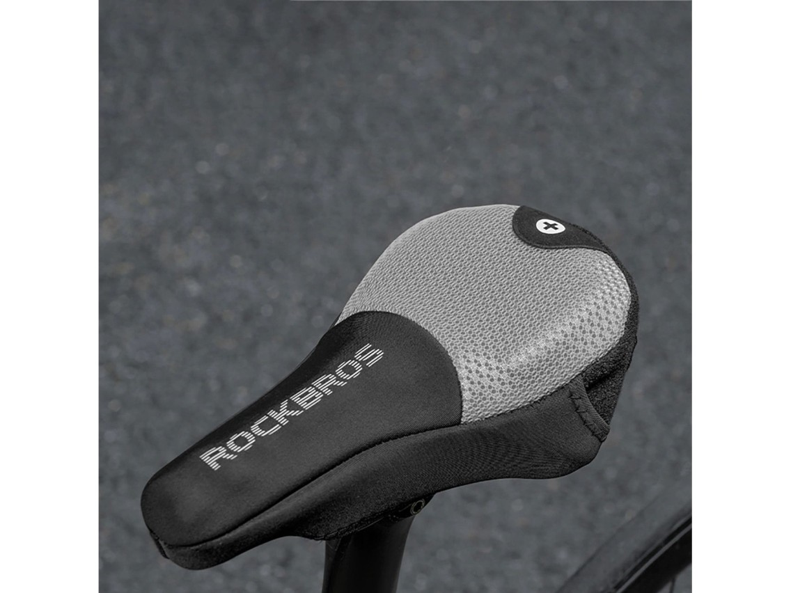 Cojín para asiento de bicicleta Rockbros Cover, talla S, gris