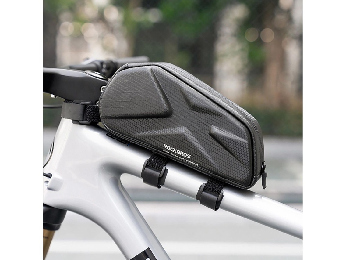 Rockbros Bolsa para Bicicleta, Rígida, Quadro, Tubo Superior, 1,4 l - Preta
