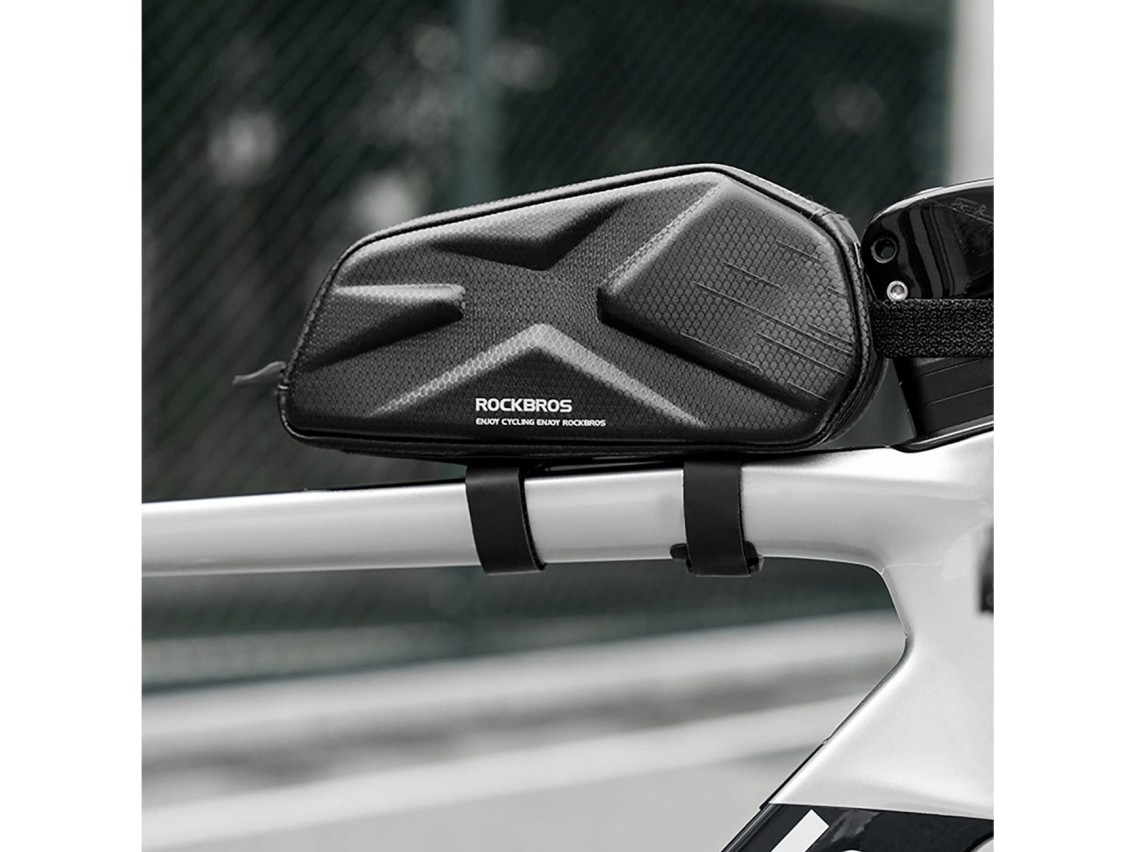 Rockbros Bolsa para Bicicleta, Rígida, Quadro, Tubo Superior, 1,4 l - Preta