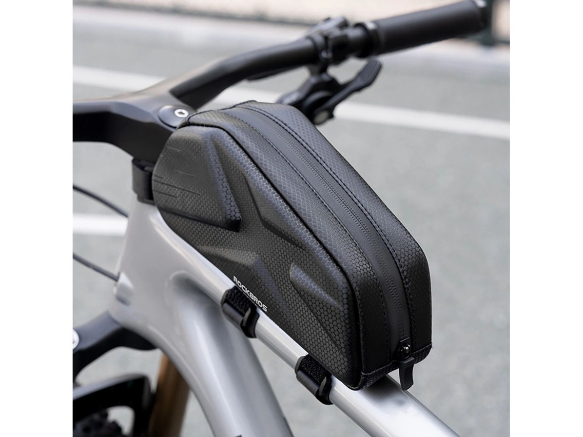 Rockbros Bolsa para Bicicleta, Rígida, Quadro, Tubo Superior, 1,4 l - Preta