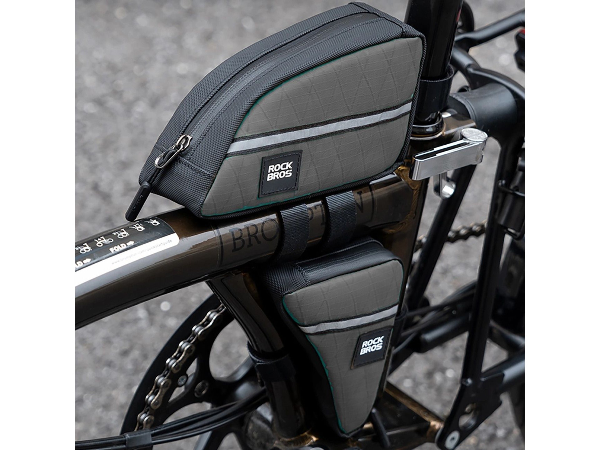 Rockbros Triangle Bike Frame Bag 0,8l - Verde